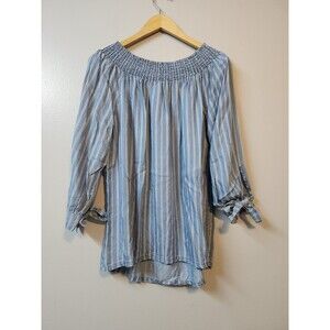 Alison Andrew's Off The Shoulder Stripped Womans Top Size Medium
